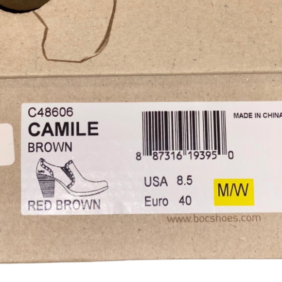 Born b.o.c. Camile Brown Leather Heeled Bootie NIB - Picture 7 of 7